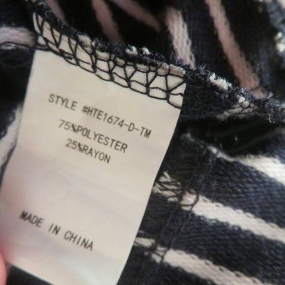 MelloDay striped hoodie blue white sweatshirt pullover long sleeves size Small - Picture 4 of 8